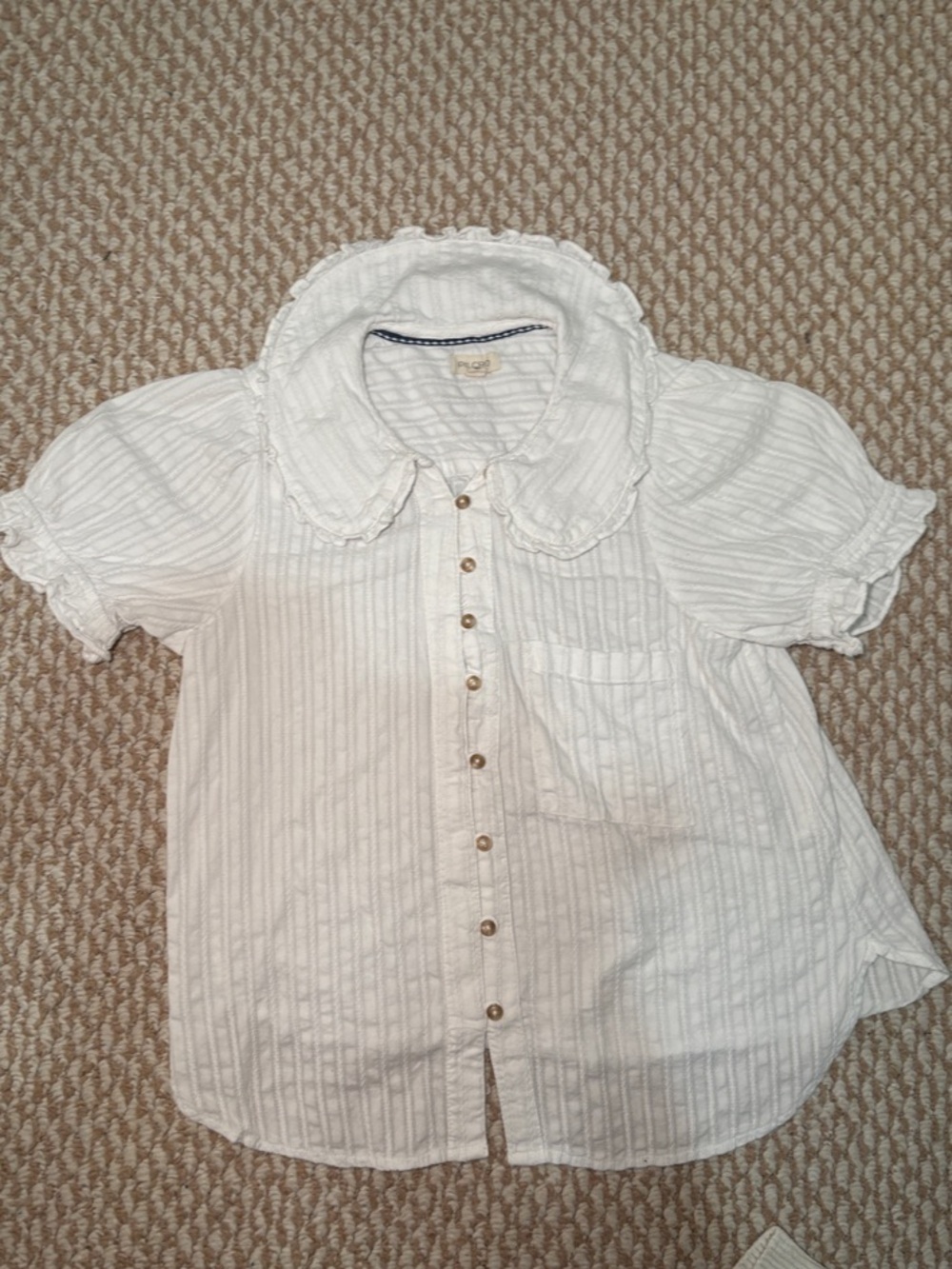 Pilcro White Button-Down Blouse with Peter Pan Collar